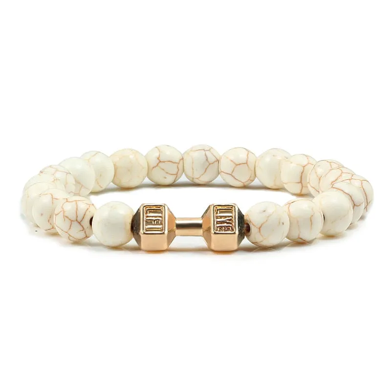 High Quality Men Beaded Bracelet Natural Black Lava