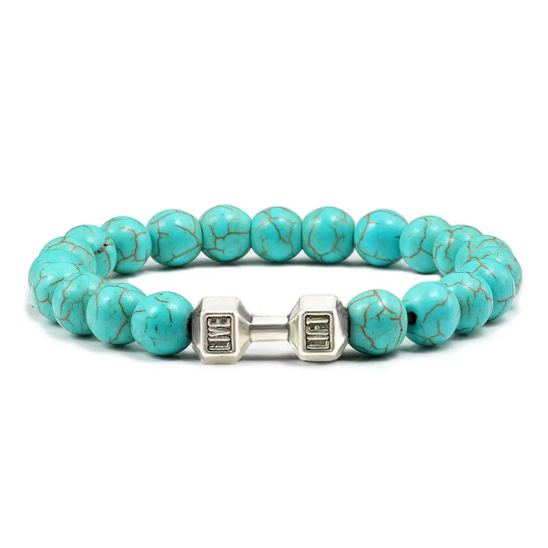 High Quality Men Beaded Bracelet Natural Black Lava