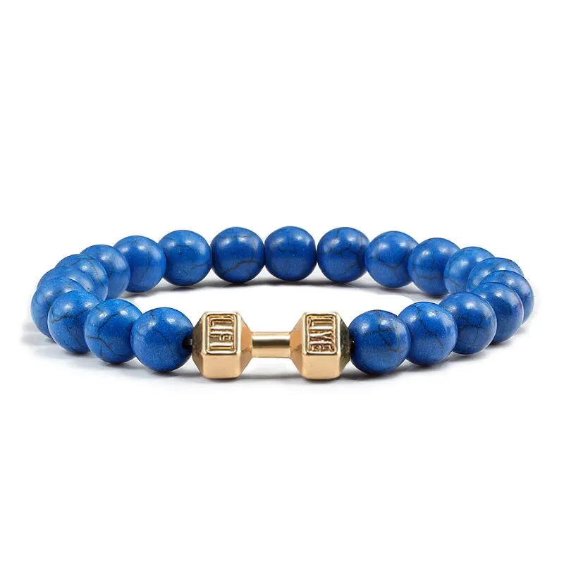 High Quality Men Beaded Bracelet Natural Black Lava