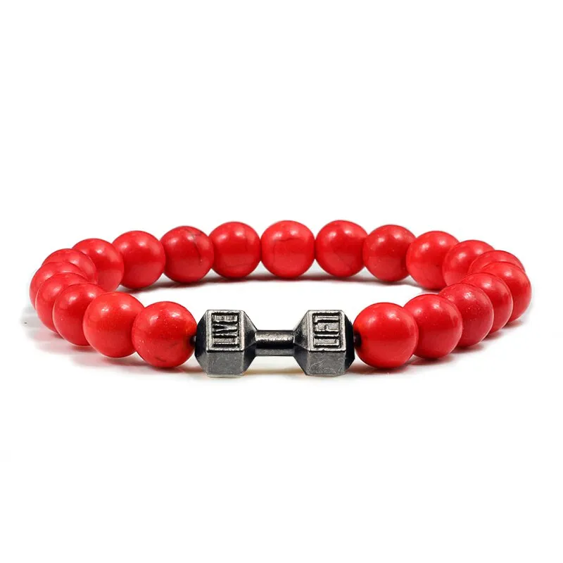 High Quality Men Beaded Bracelet Natural Black Lava