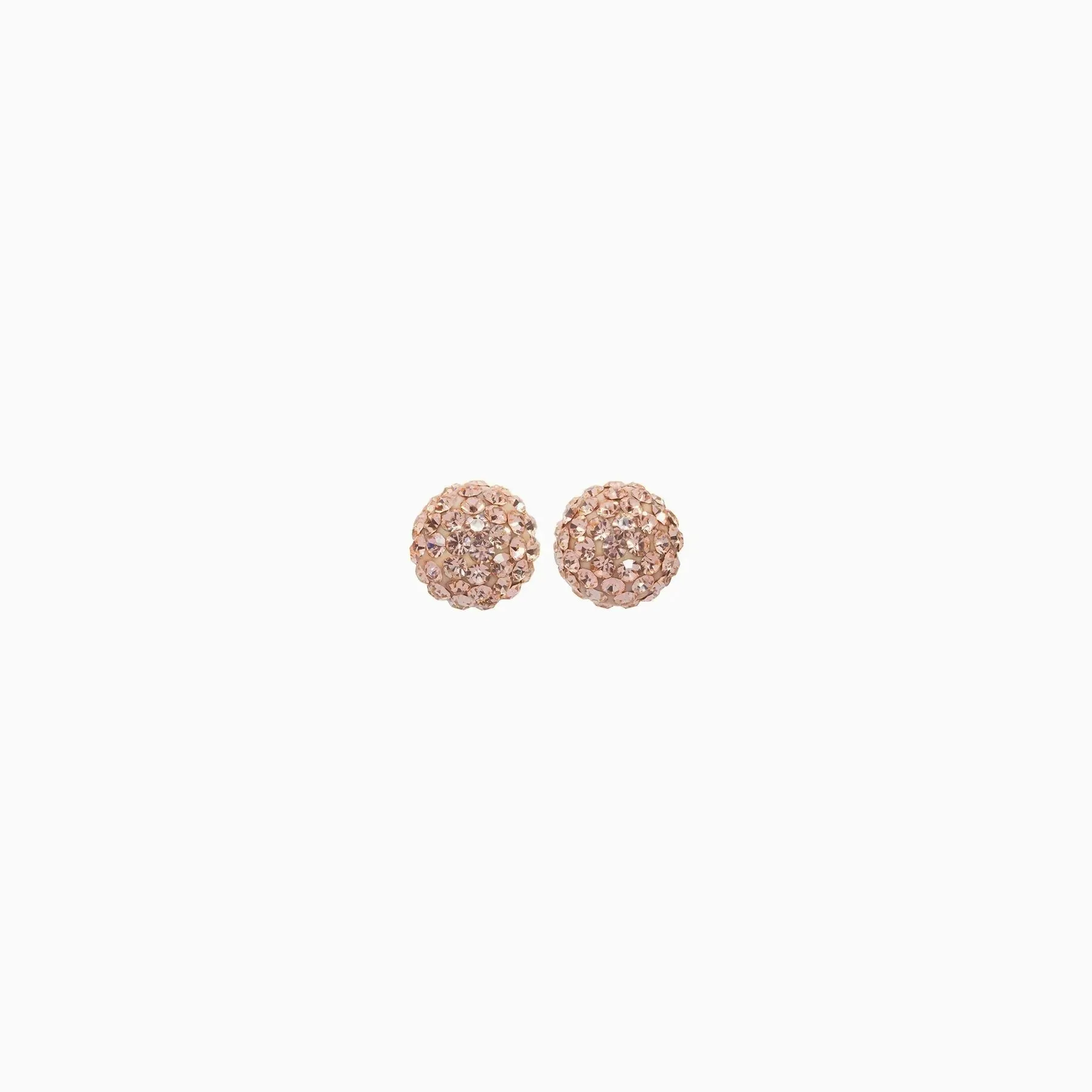 Hillberg & Berk Sterling Silver (8mm) Rose Gold Sparkle Ball Stud Earrings