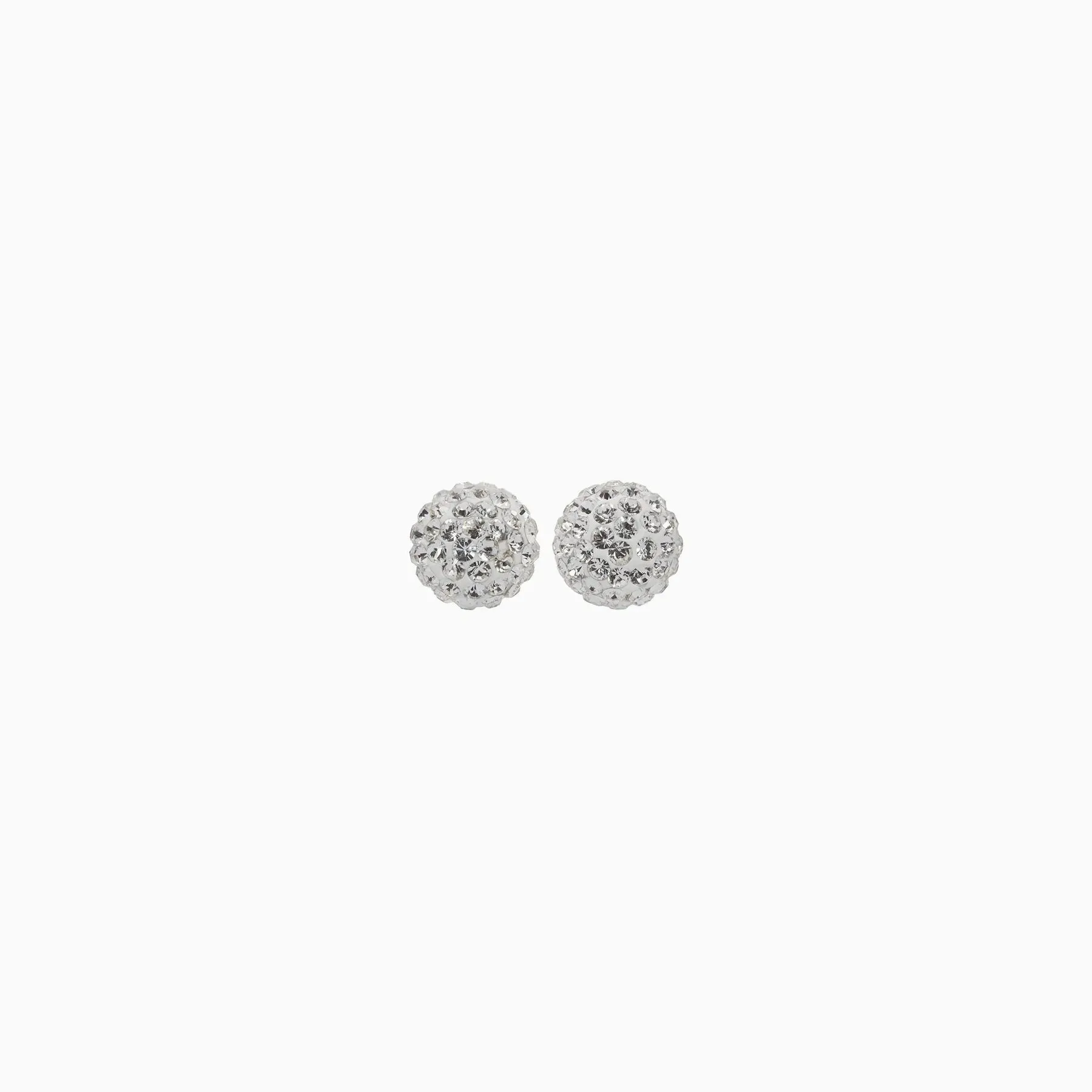 Hillberg & Berk Sterling Silver (8mm) White Sparkle Ball Stud Earrings