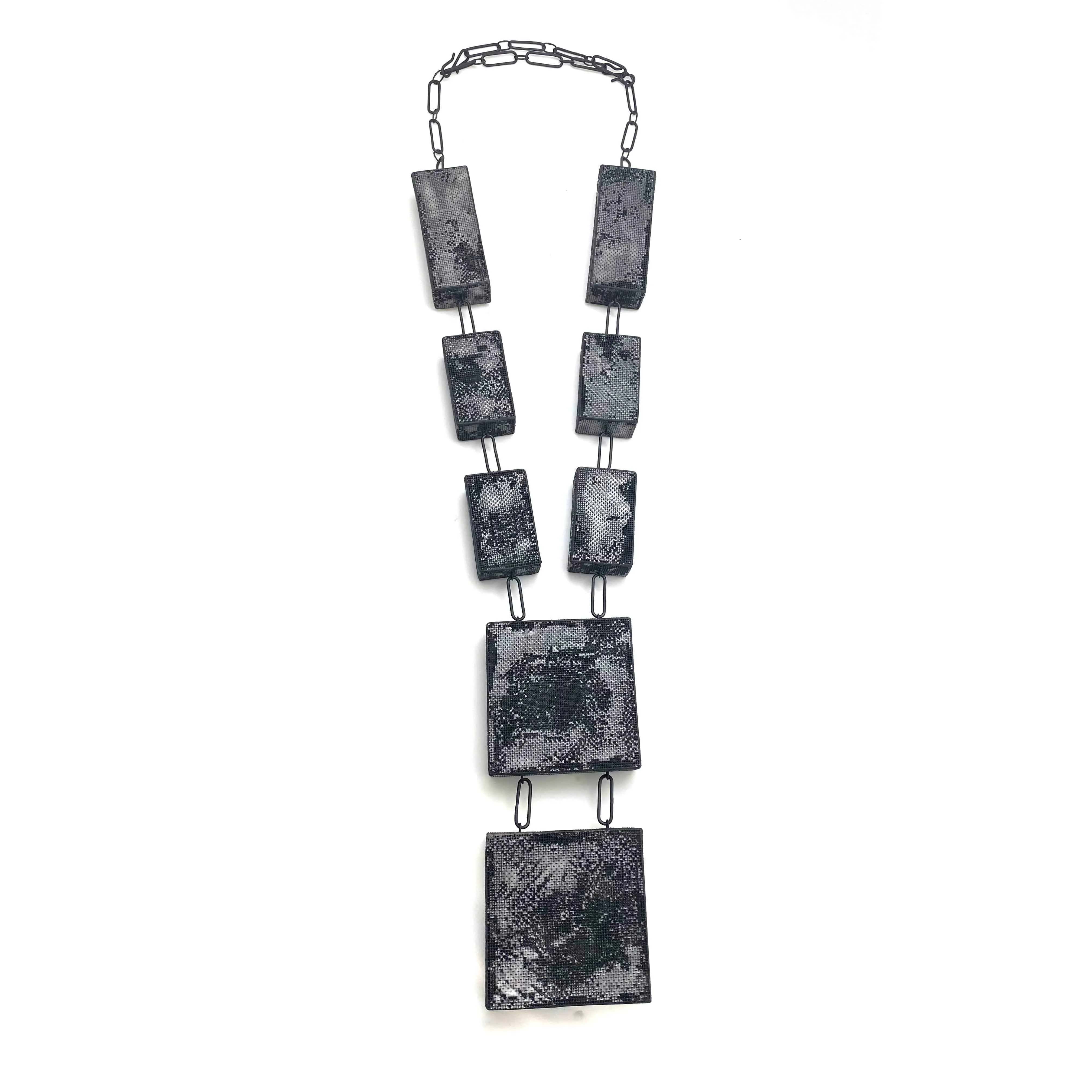 Hollow Steel Mesh Statement Necklace