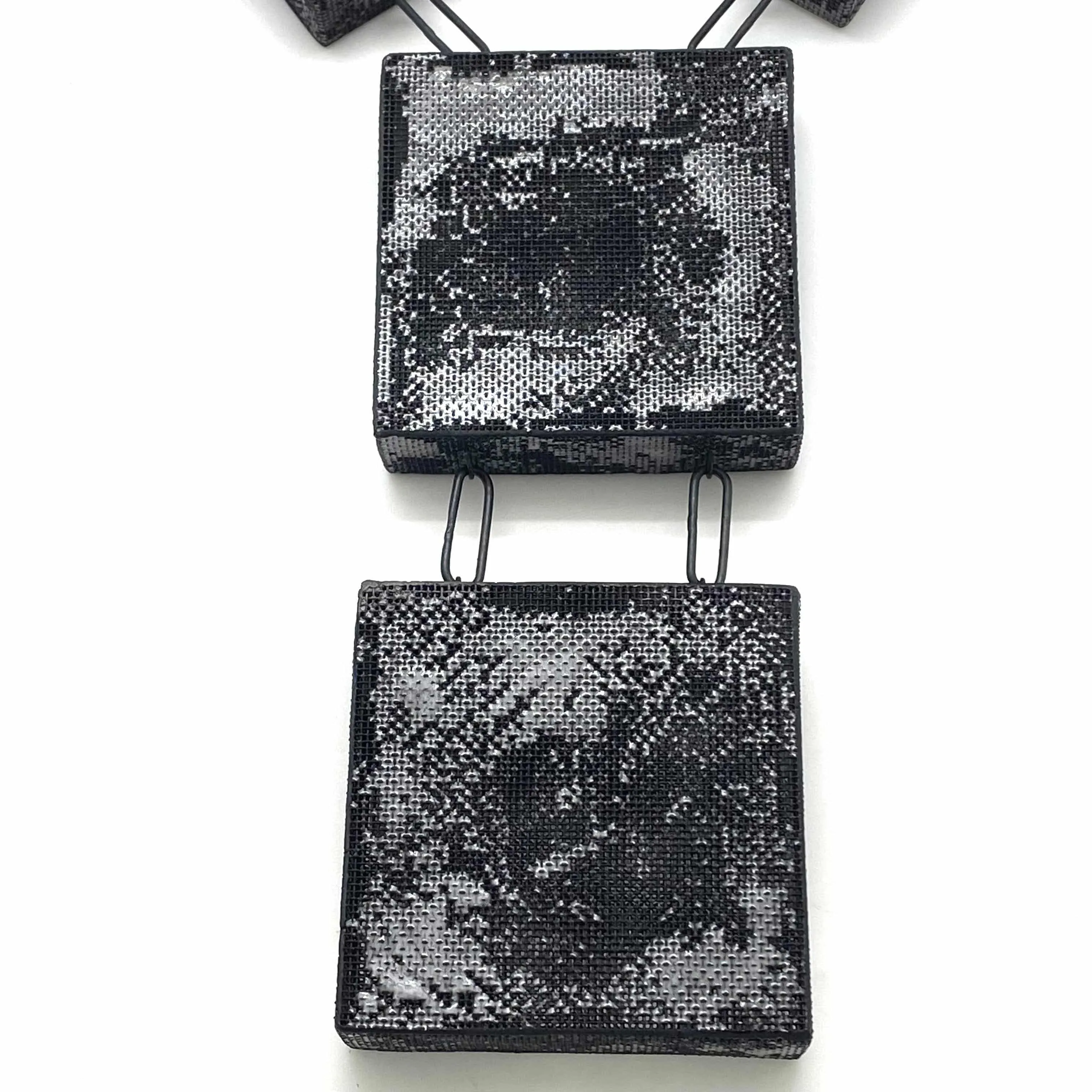 Hollow Steel Mesh Statement Necklace