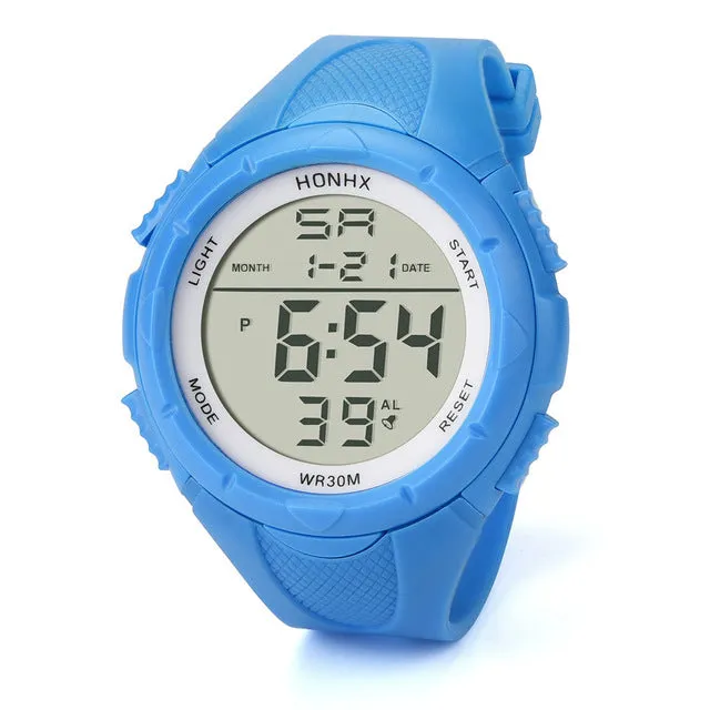 HONHX Fashion Electronic Watches Men's LED Digital Alarm Sport Watch Silicone Military Army Quartz Wristwatch relogio masculino