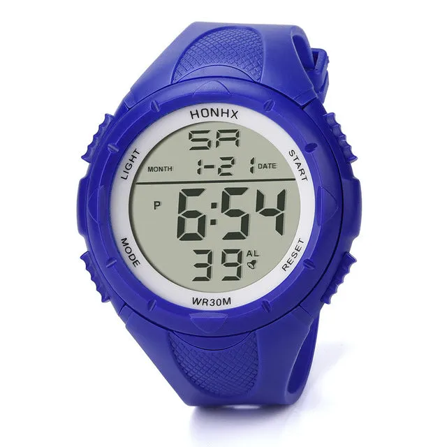 HONHX Fashion Electronic Watches Men's LED Digital Alarm Sport Watch Silicone Military Army Quartz Wristwatch relogio masculino