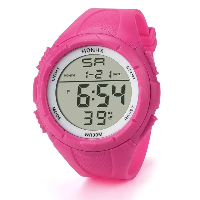 HONHX Fashion Electronic Watches Men's LED Digital Alarm Sport Watch Silicone Military Army Quartz Wristwatch relogio masculino