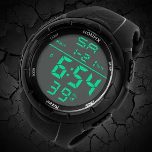 HONHX Fashion Electronic Watches Men's LED Digital Alarm Sport Watch Silicone Military Army Quartz Wristwatch relogio masculino