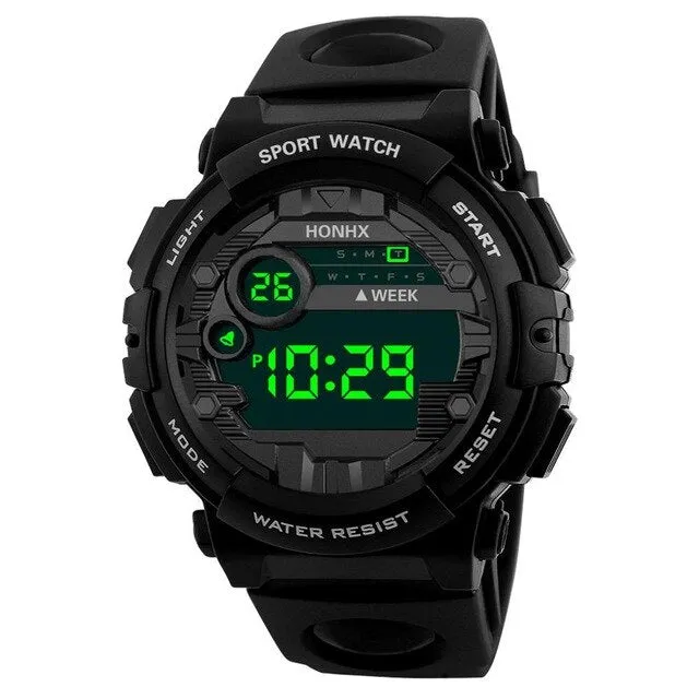 HONHX LED Electronic Watch Men Sports Wrist Watches Alarm Watch Silicone Military Army Life resistant Male Clock Relogio 618