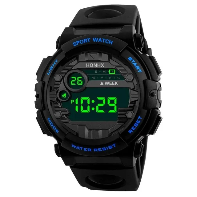 HONHX LED Electronic Watch Men Sports Wrist Watches Alarm Watch Silicone Military Army Life resistant Male Clock Relogio 618