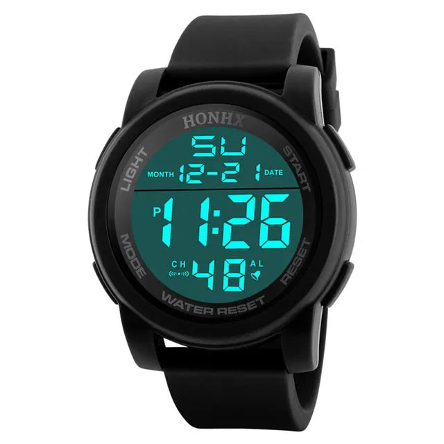 HONHX Men's Watches Analog Digital Military Sport LED Waterproof Wrist Watch Outdoor Electronic Watch relogio masculino
