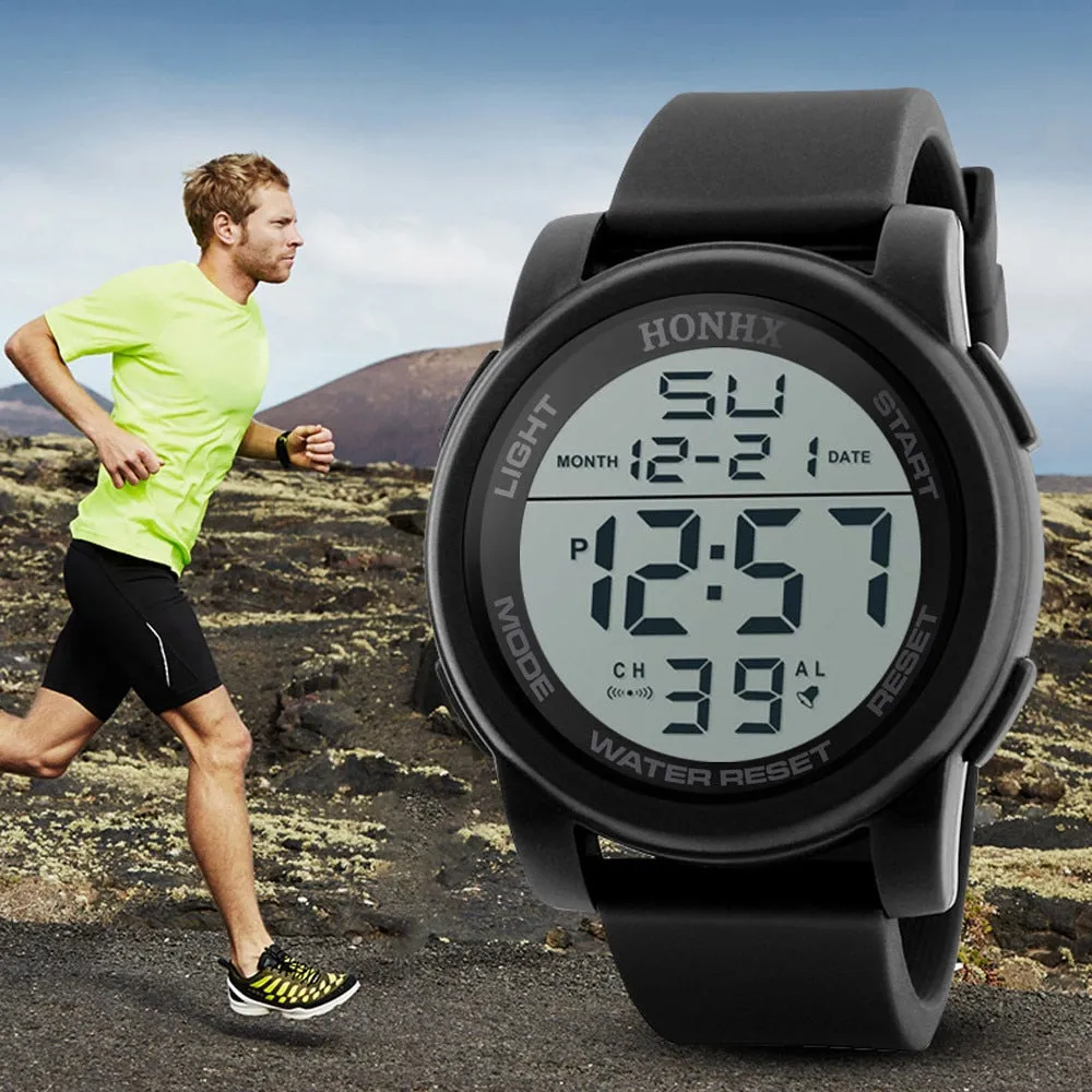 HONHX Men's Watches Analog Digital Military Sport LED Waterproof Wrist Watch Outdoor Electronic Watch relogio masculino