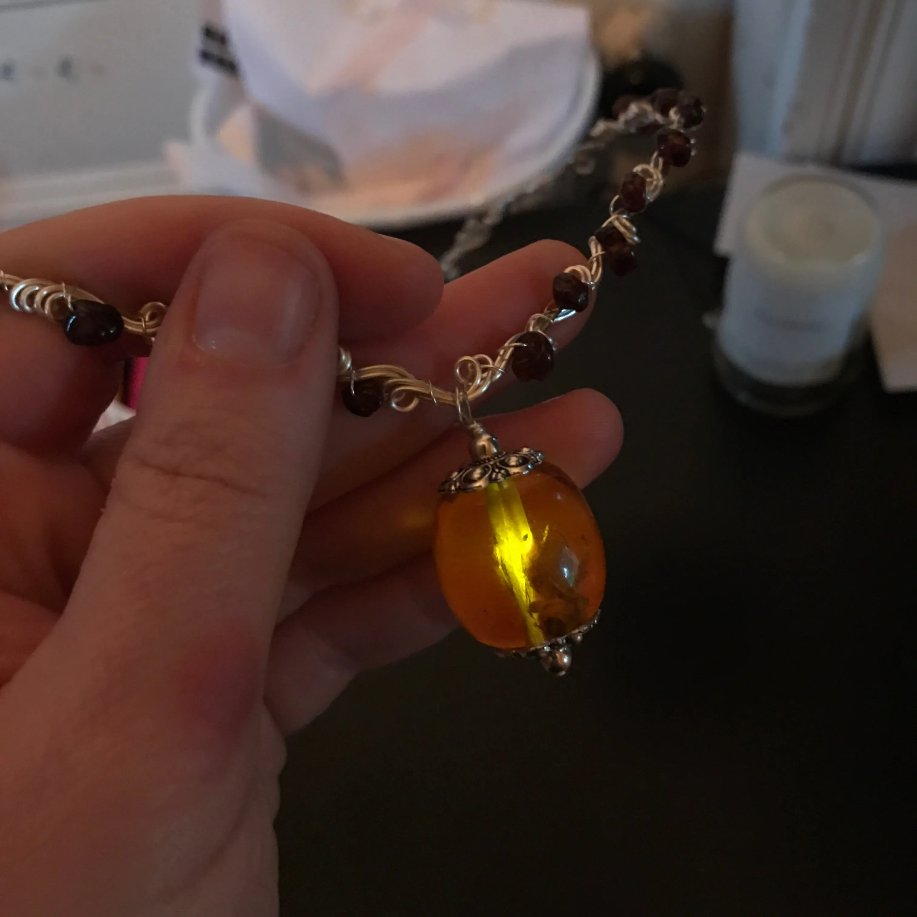 Illumine #1: amber and garnet