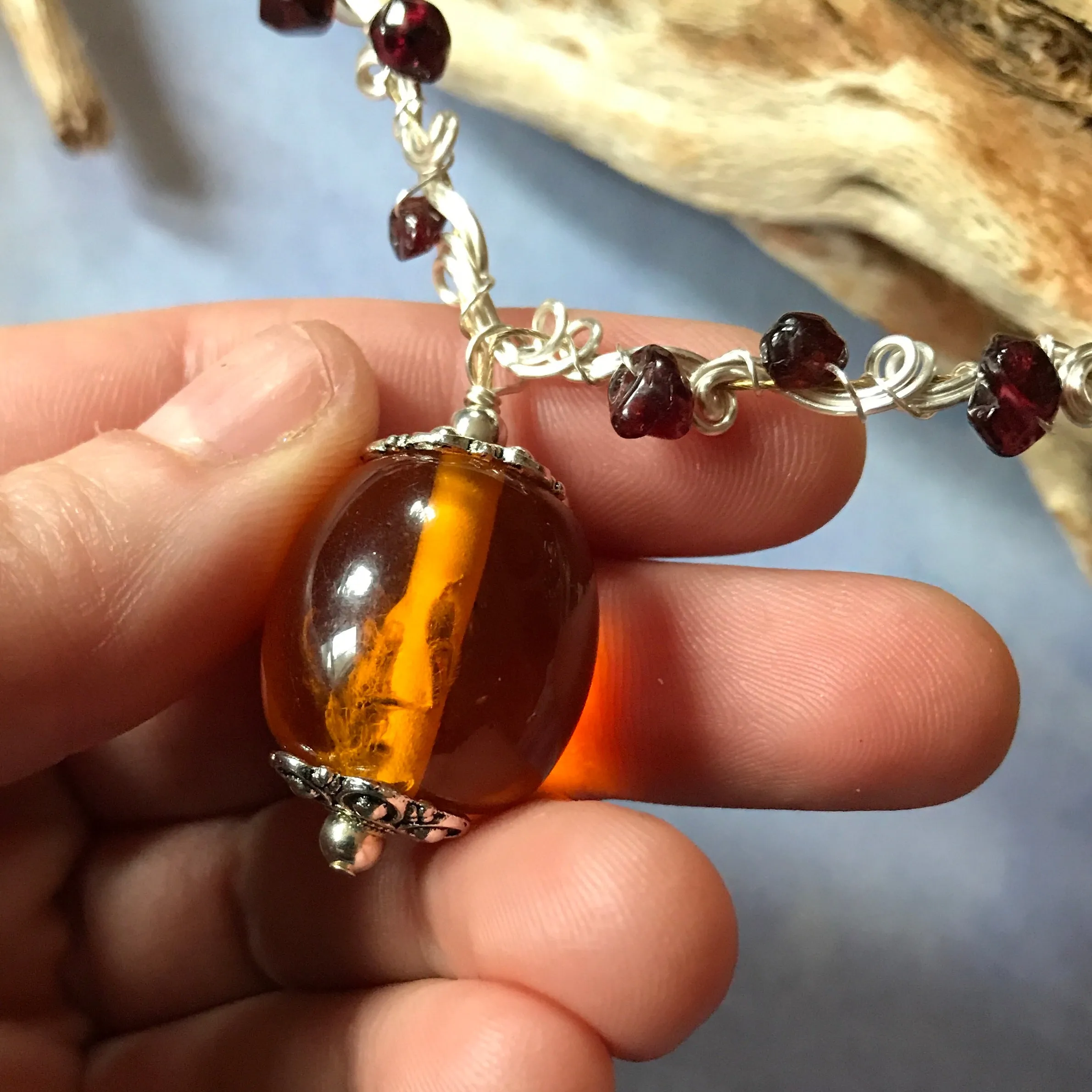 Illumine #1: amber and garnet