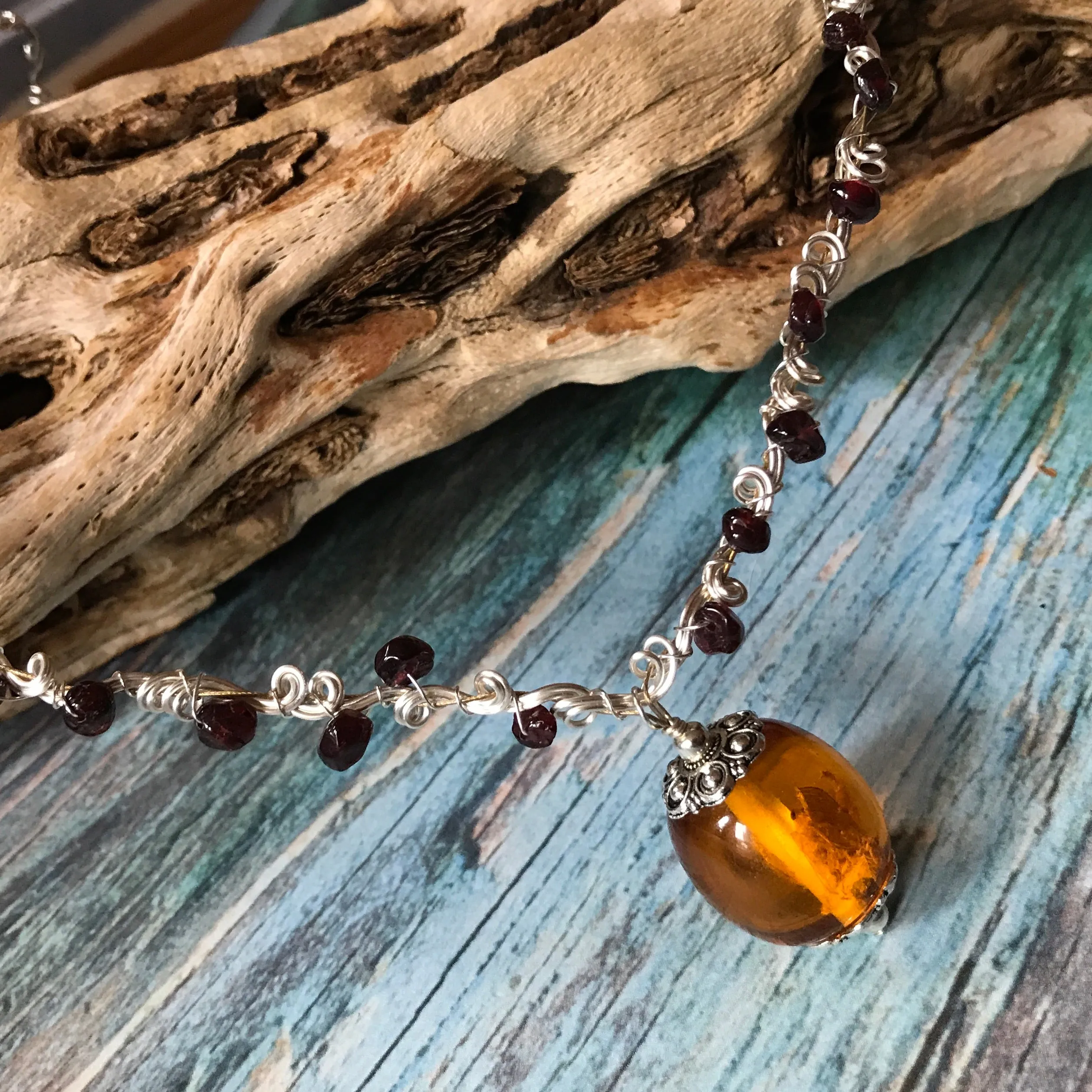 Illumine #1: amber and garnet