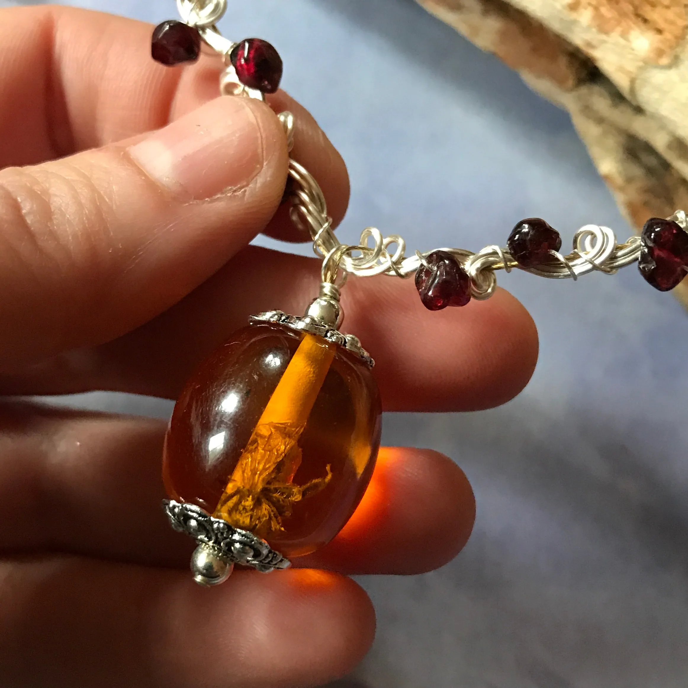 Illumine #1: amber and garnet