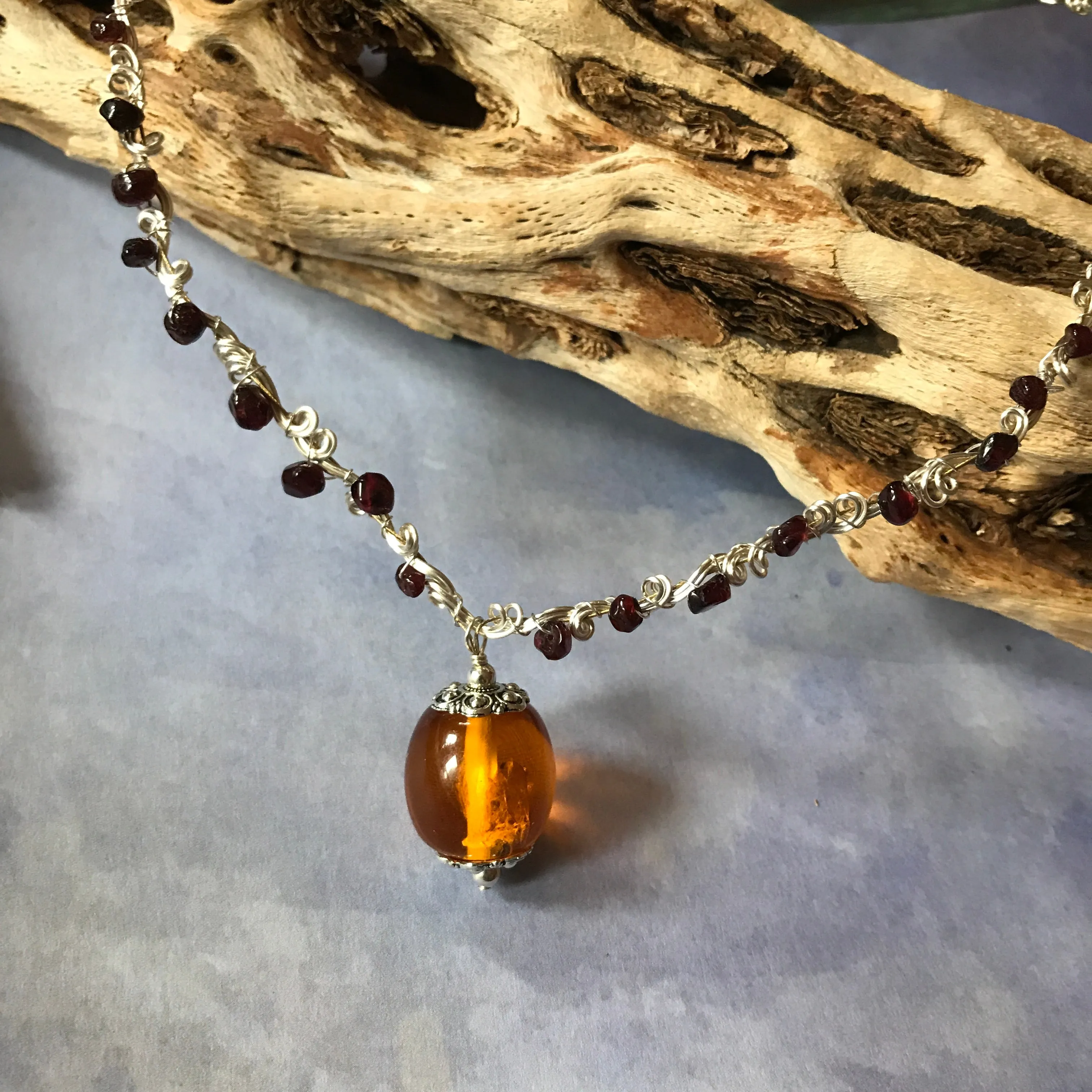 Illumine #1: amber and garnet