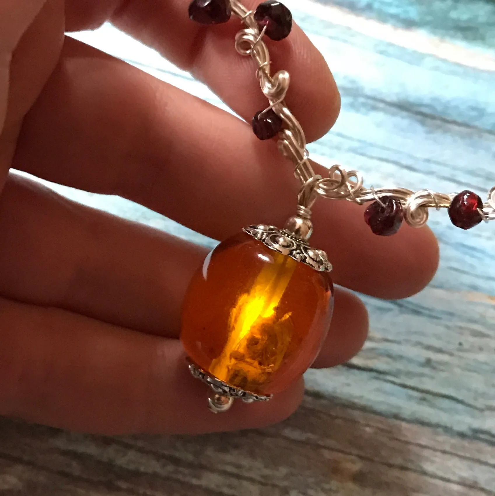 Illumine #1: amber and garnet