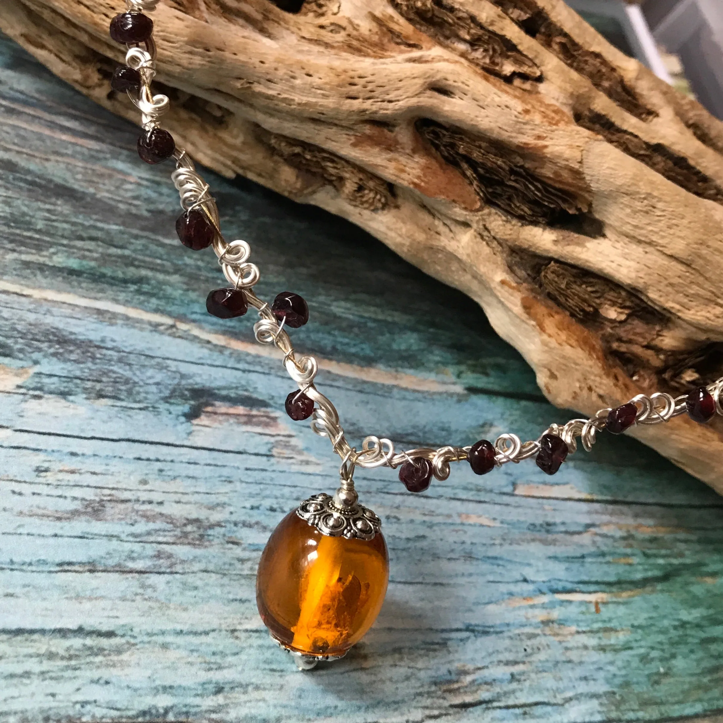 Illumine #1: amber and garnet