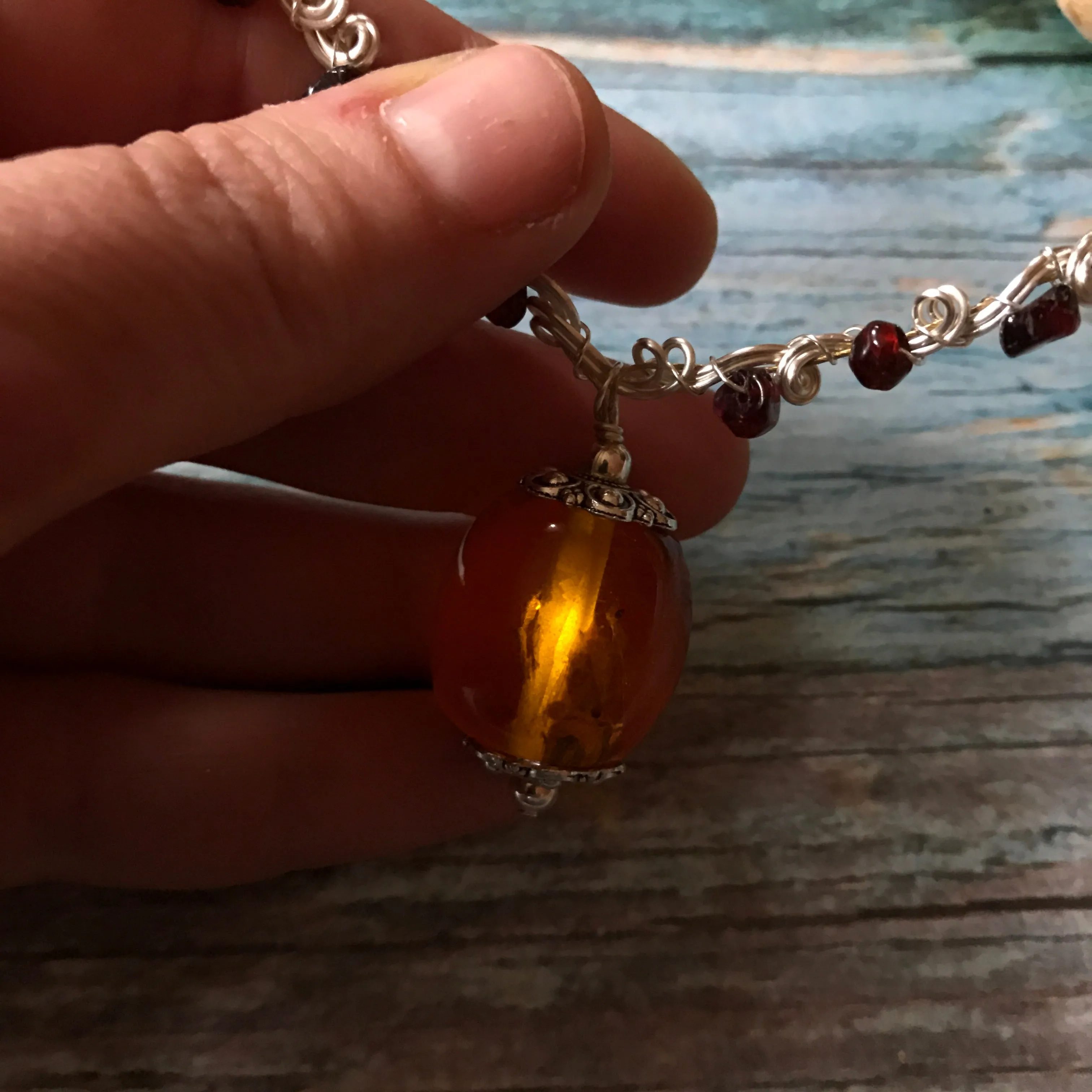 Illumine #1: amber and garnet