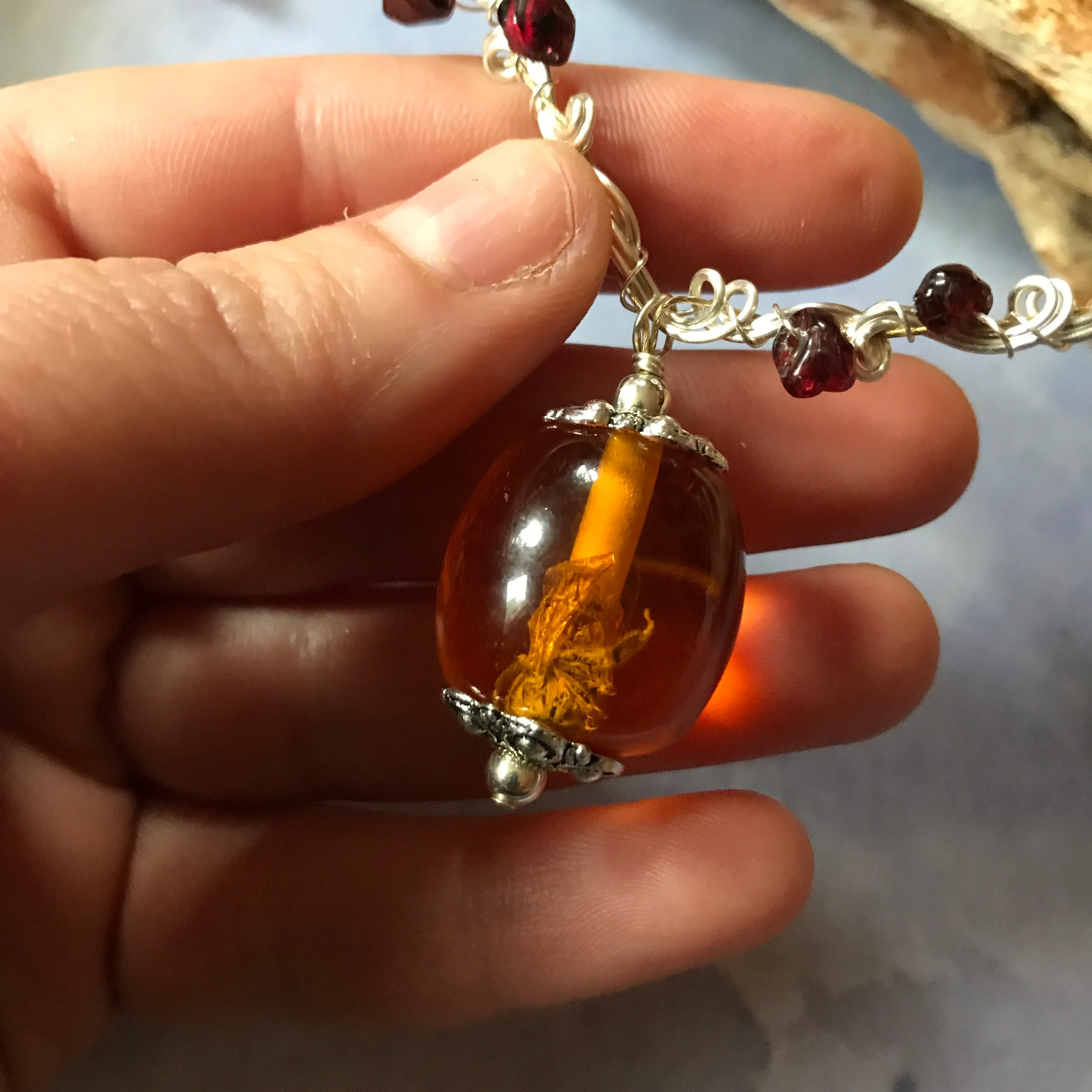 Illumine #1: amber and garnet