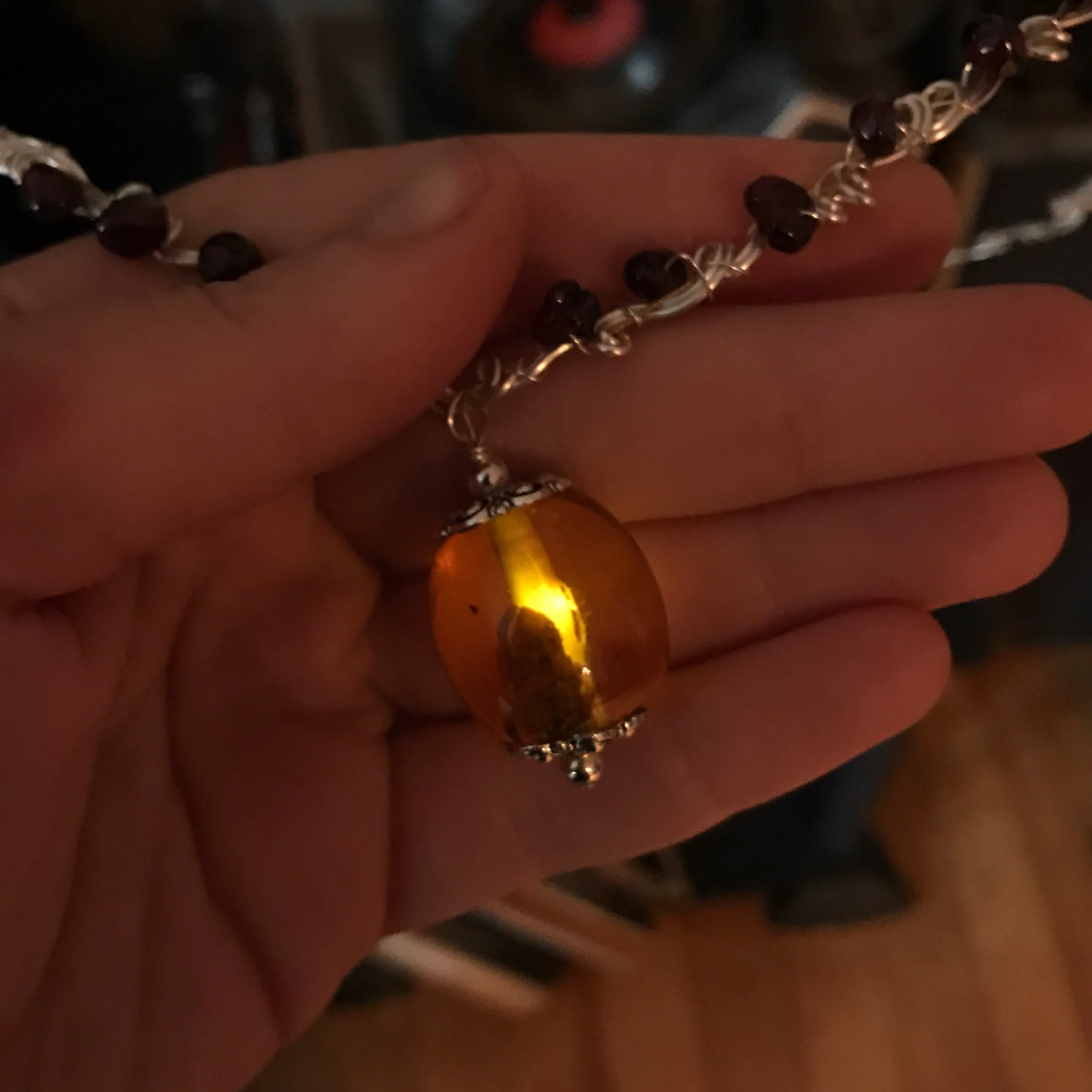 Illumine #1: amber and garnet