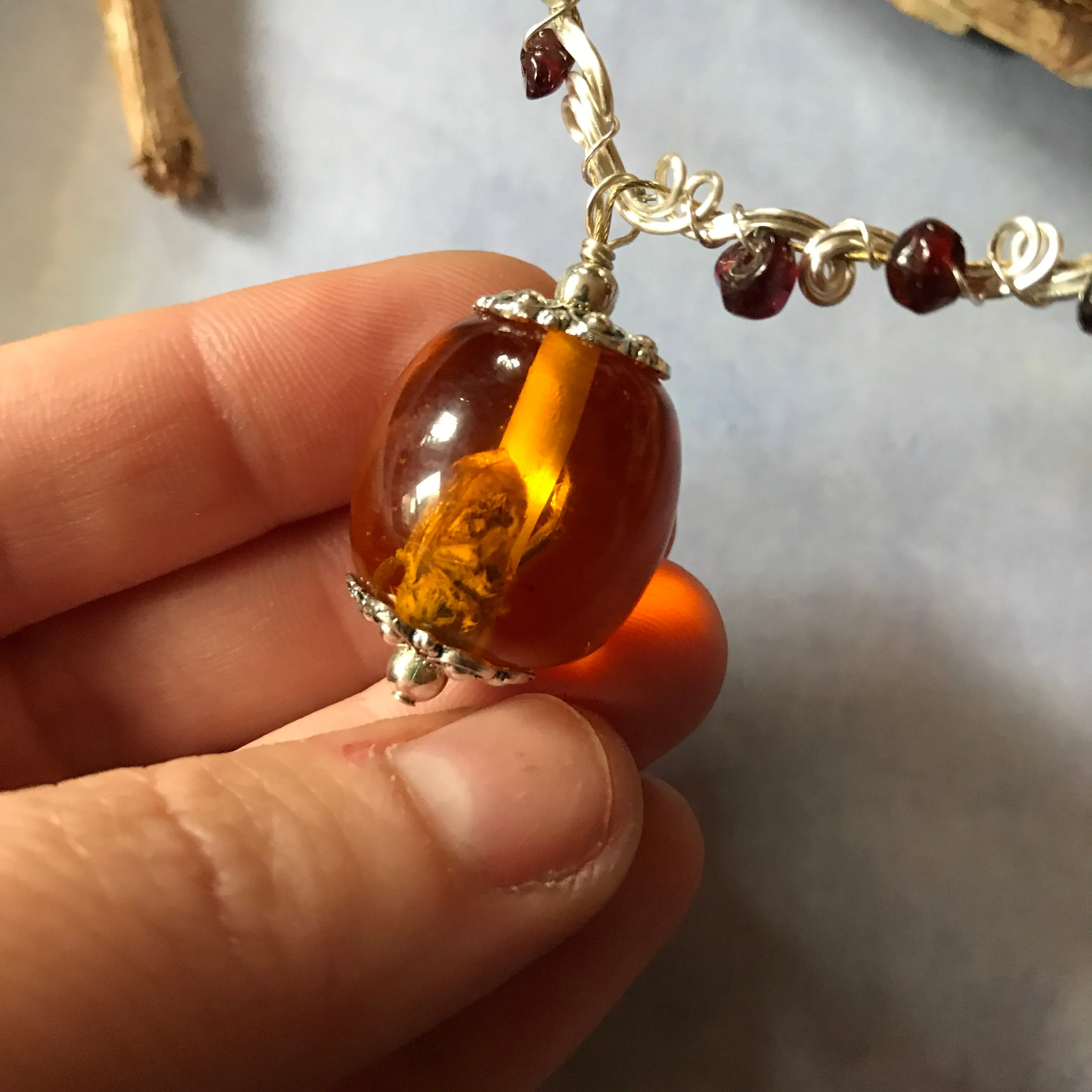 Illumine #1: amber and garnet