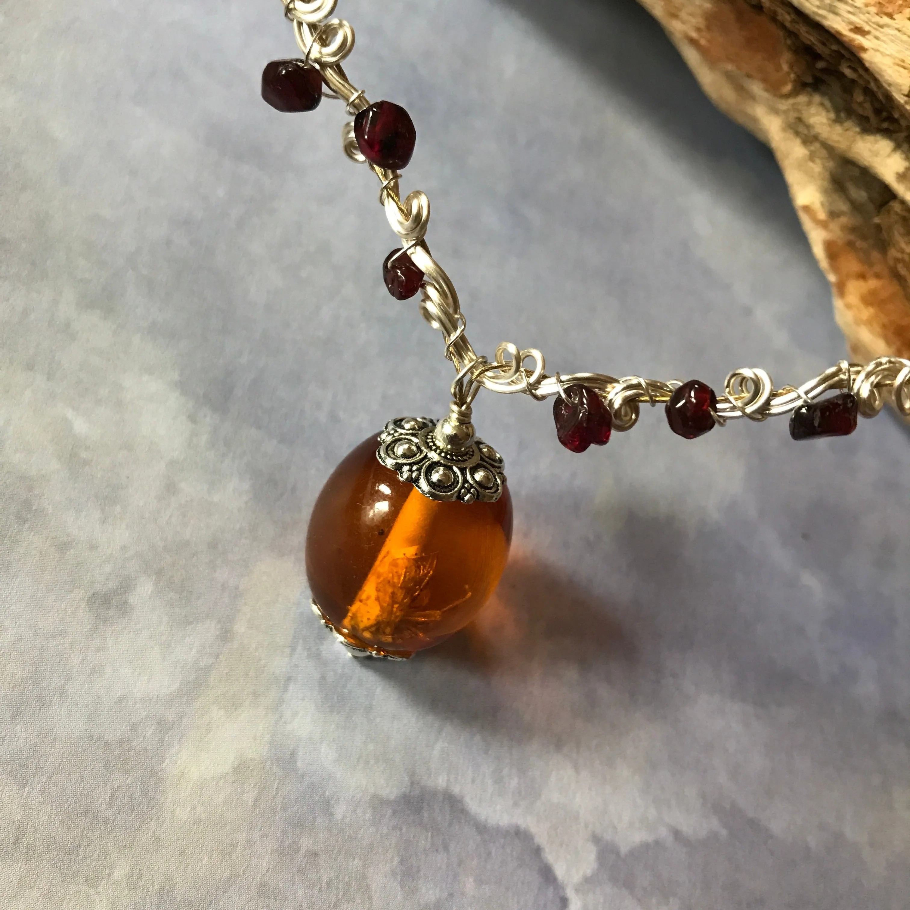 Illumine #1: amber and garnet