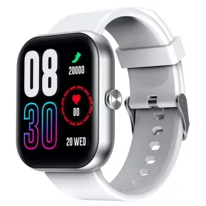 Infinix Watch 1 XW1 Smart Watch Silver Aluminum Case With White Silicone Strap