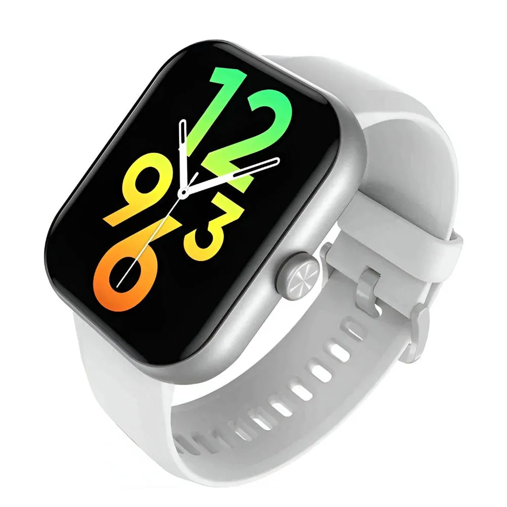 Infinix Watch 1 XW1 Smart Watch Silver Aluminum Case With White Silicone Strap
