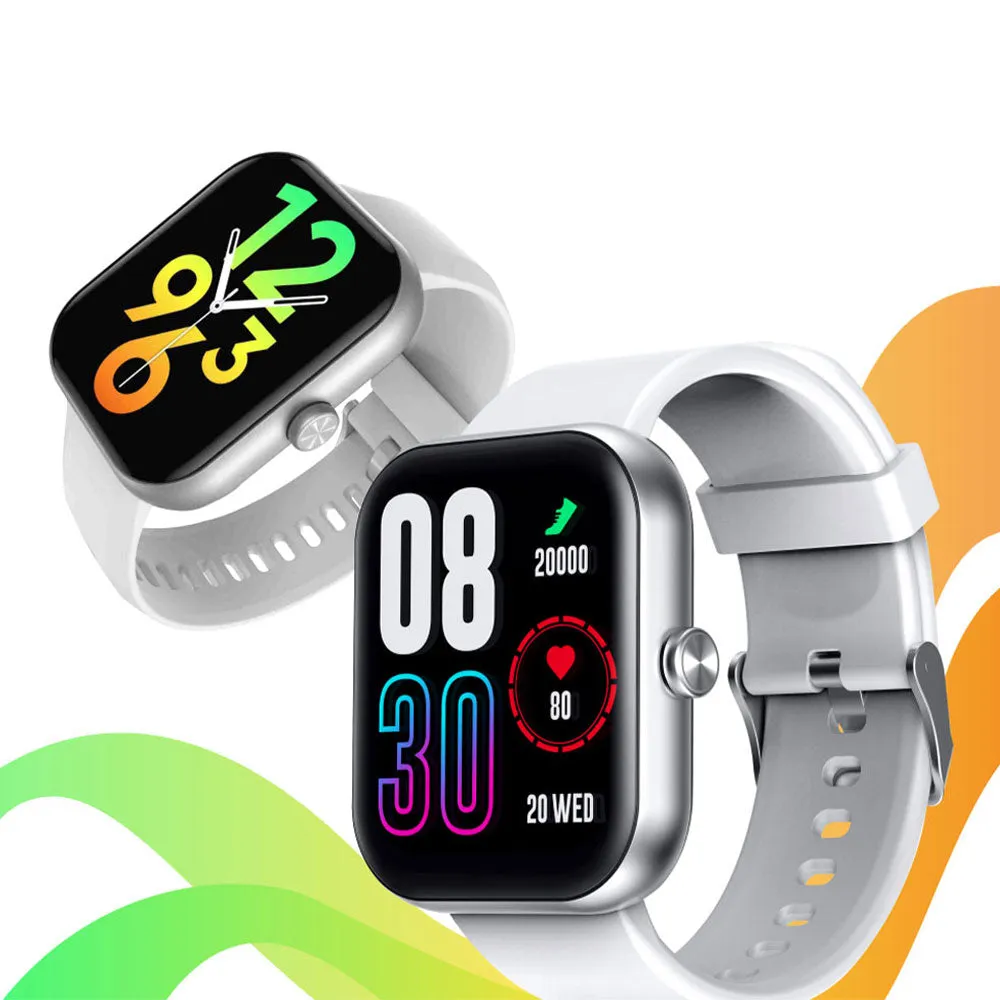 Infinix Watch 1 XW1 Smart Watch Silver Aluminum Case With White Silicone Strap