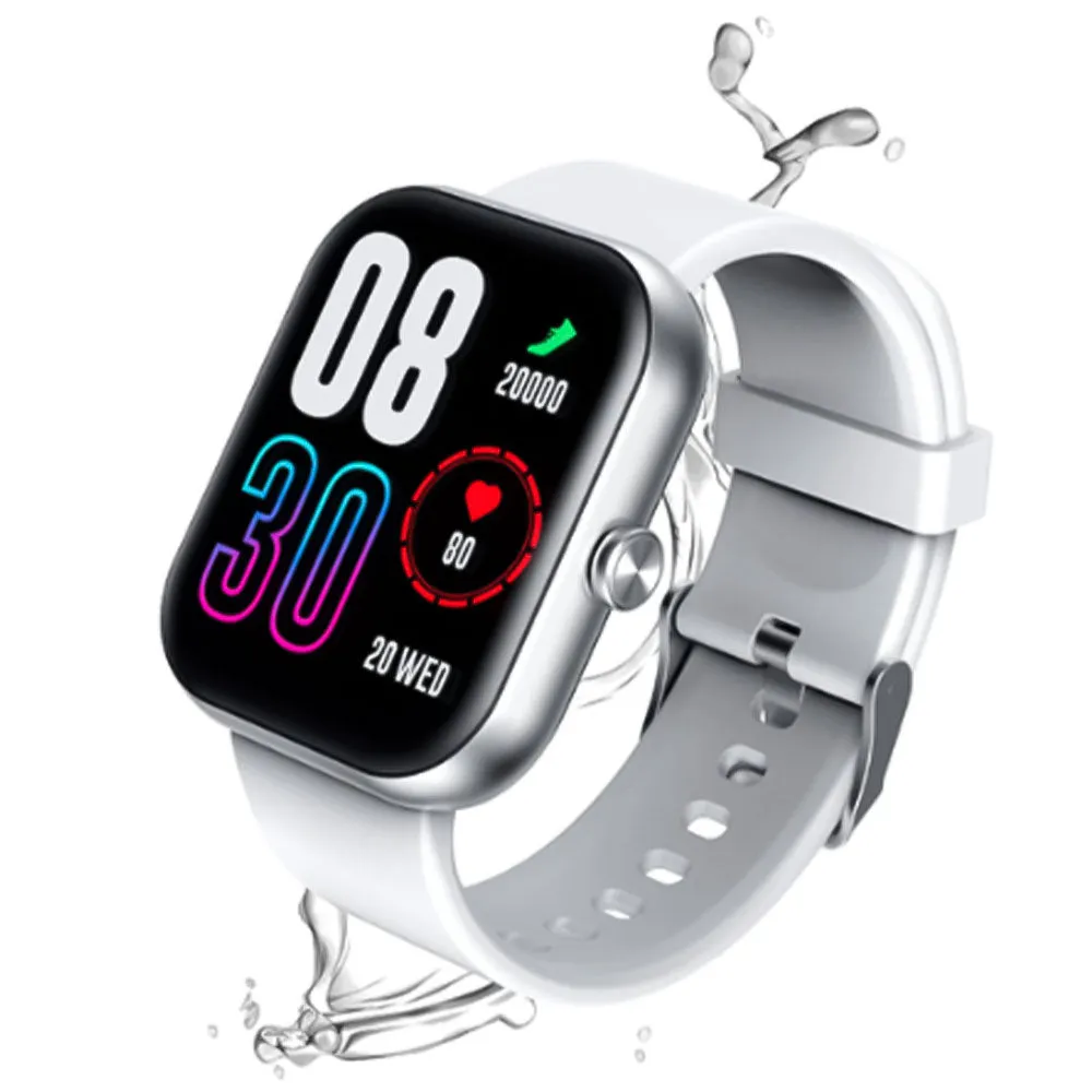 Infinix Watch 1 XW1 Smart Watch Silver Aluminum Case With White Silicone Strap