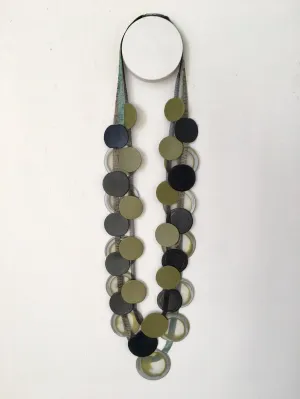 Infra 3 Strand Necklace - Black/Khaki