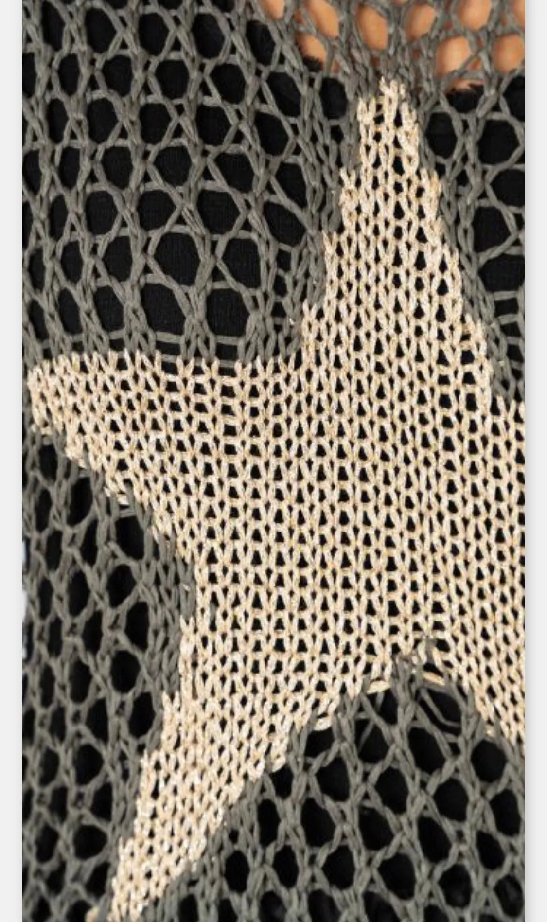 Italian Hand-Crocheted Star Mesh Top