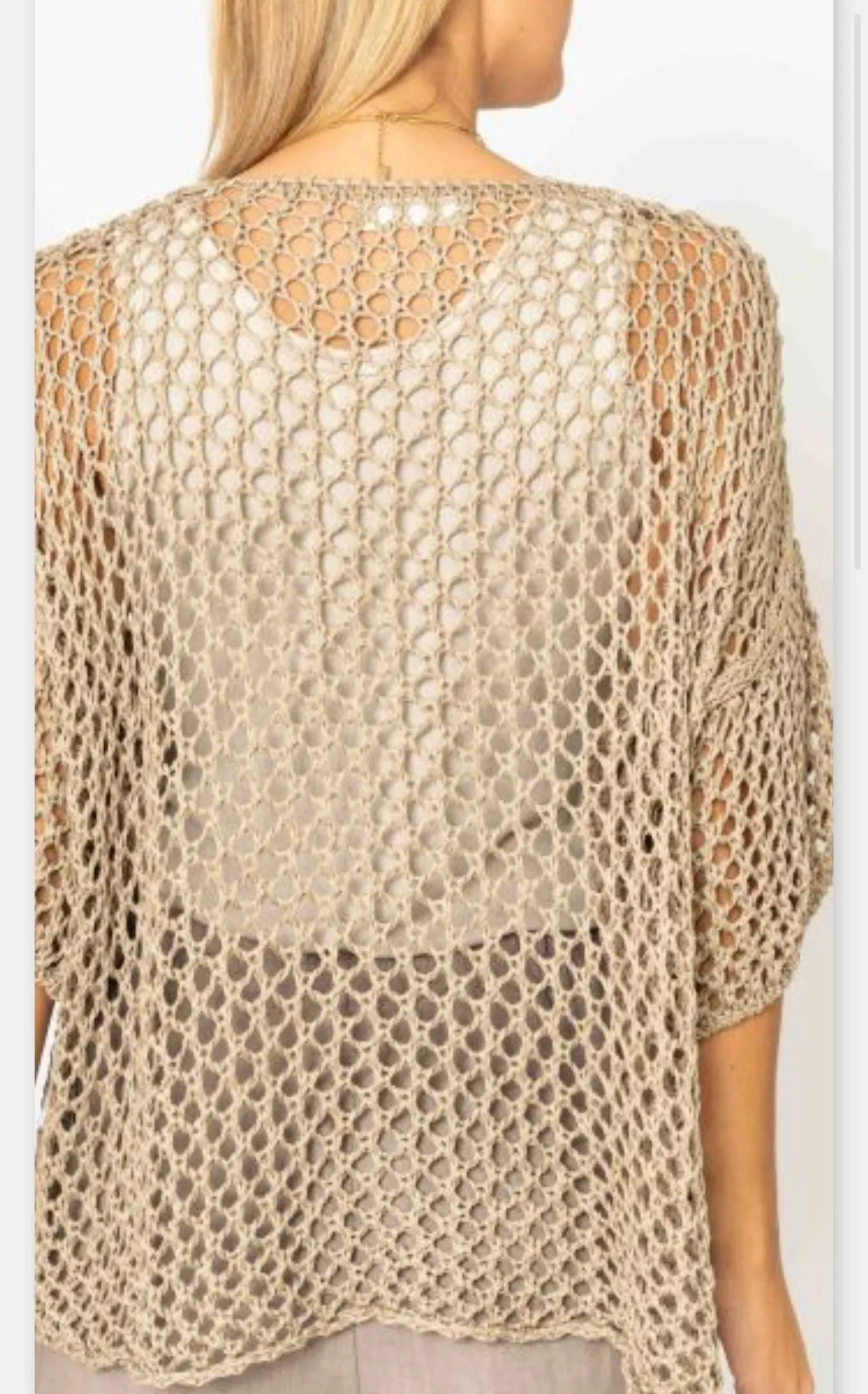 Italian Hand-Crocheted Star Mesh Top
