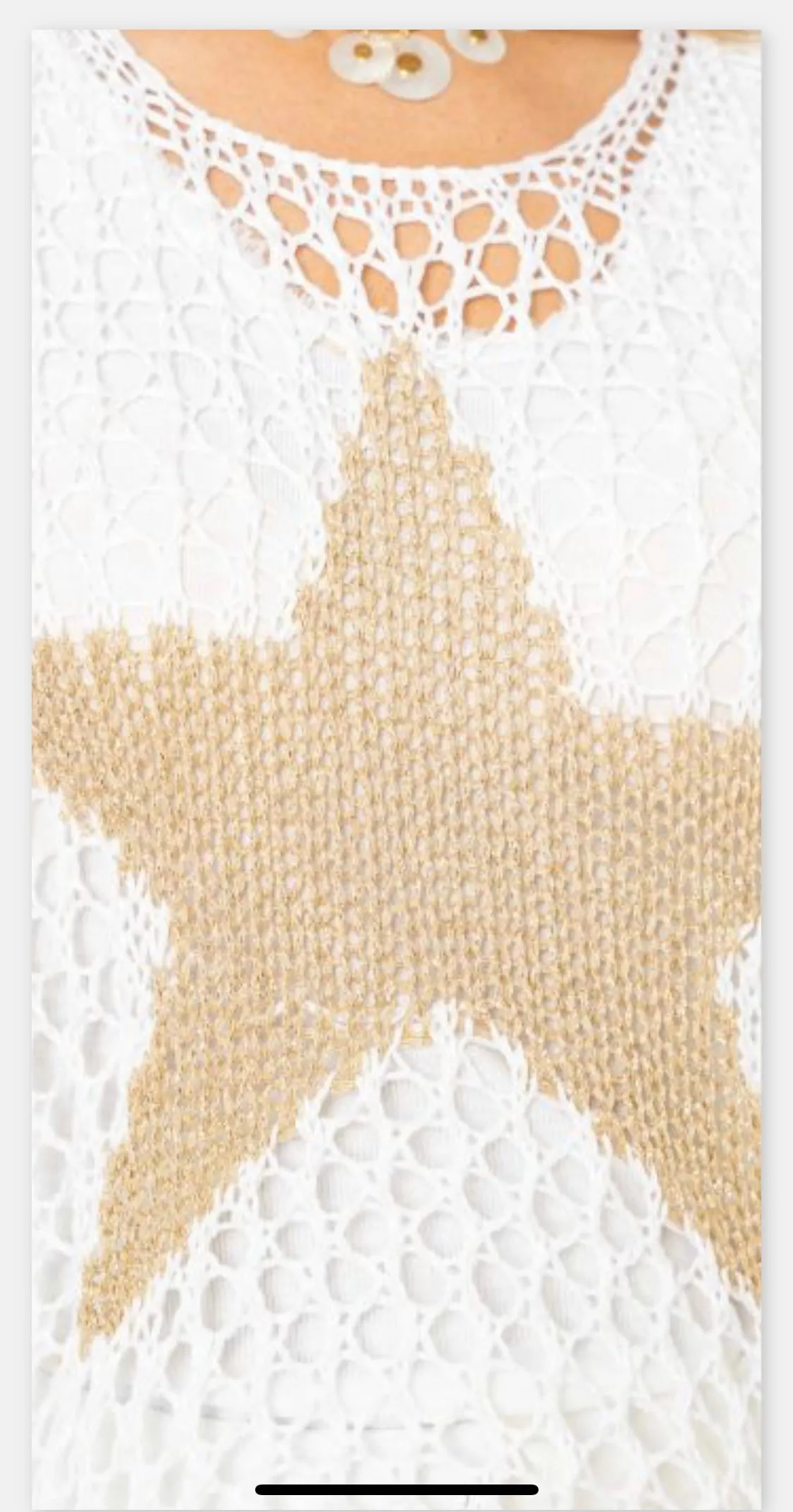 Italian Hand-Crocheted Star Mesh Top
