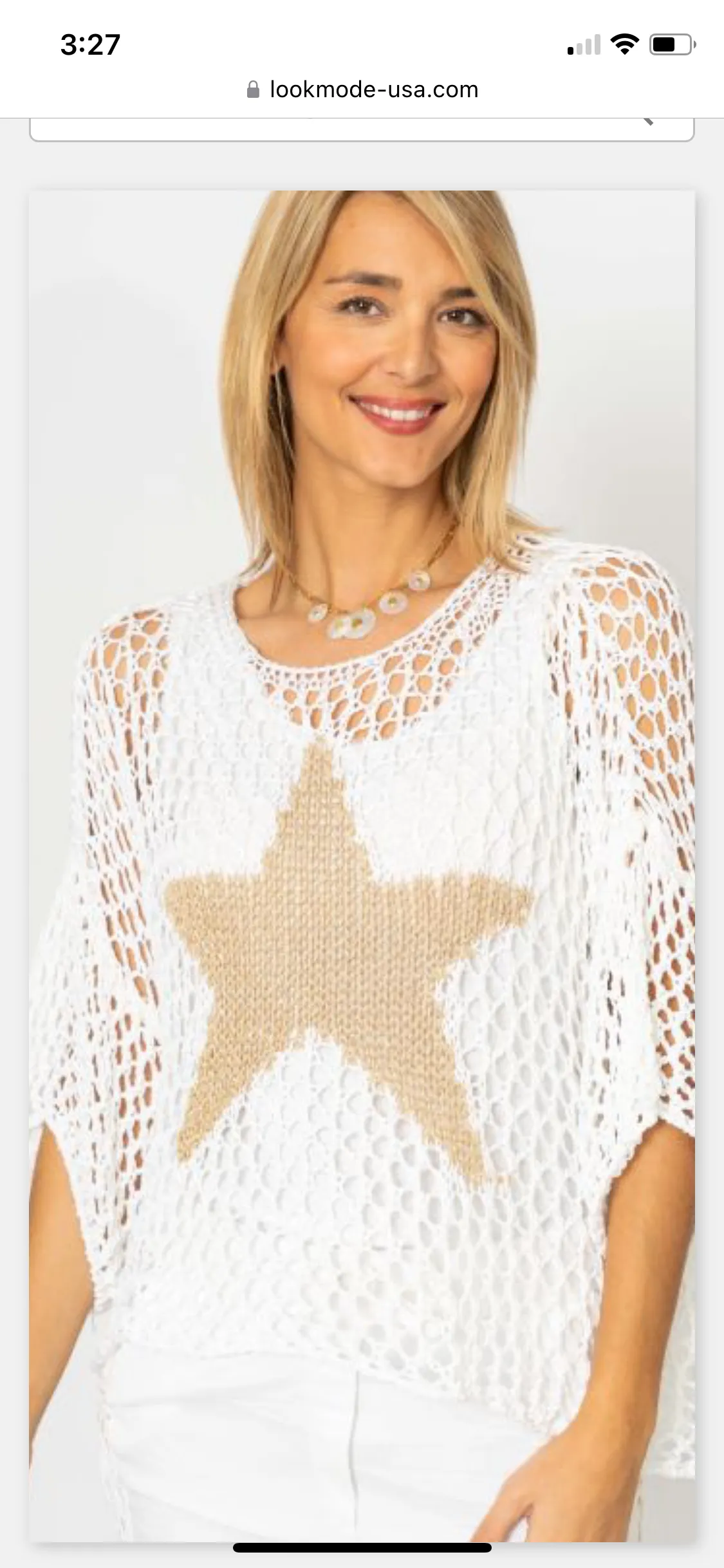 Italian Hand-Crocheted Star Mesh Top