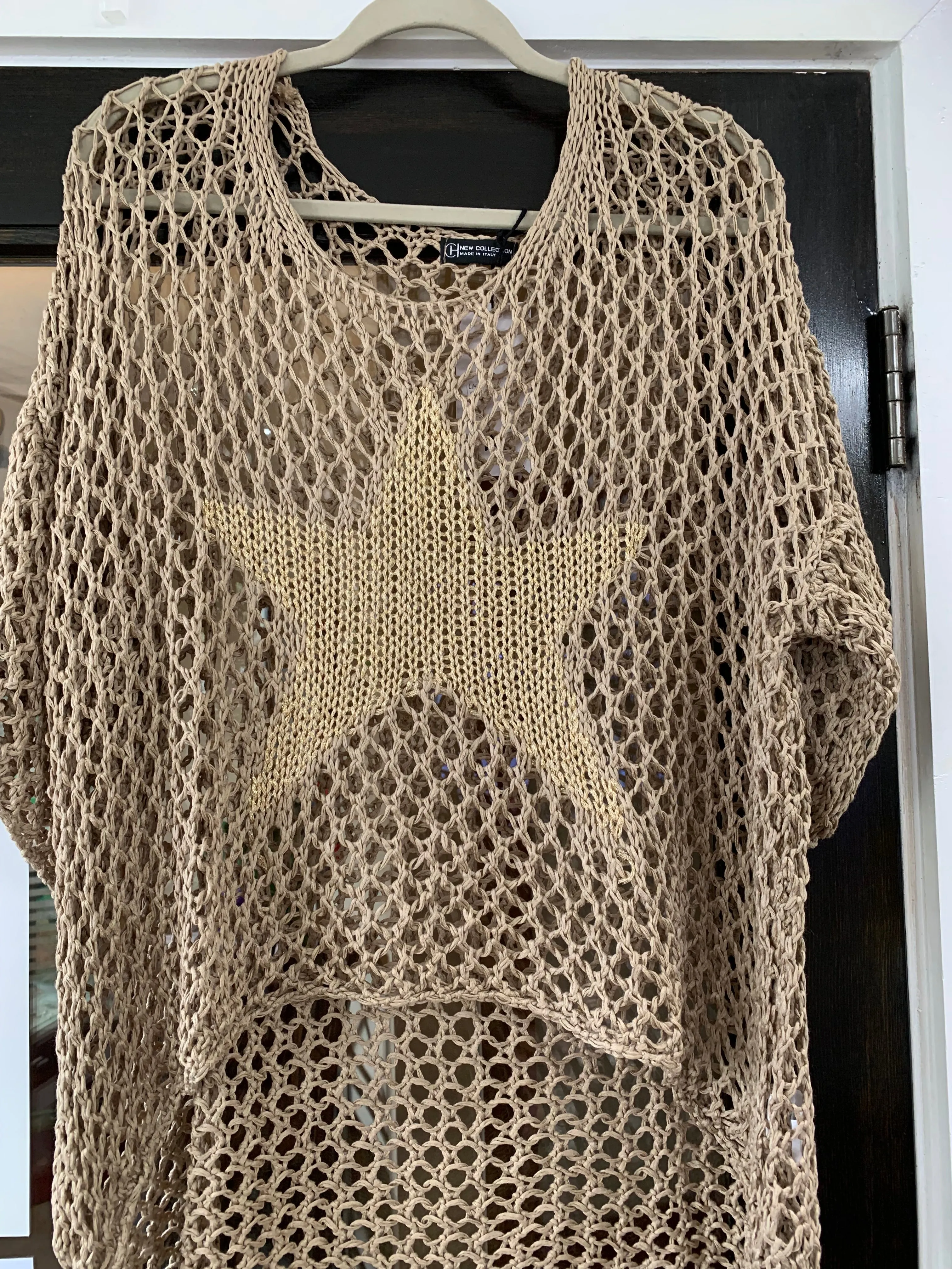 Italian Hand-Crocheted Star Mesh Top