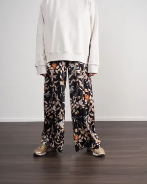 jade silk pant - black floral