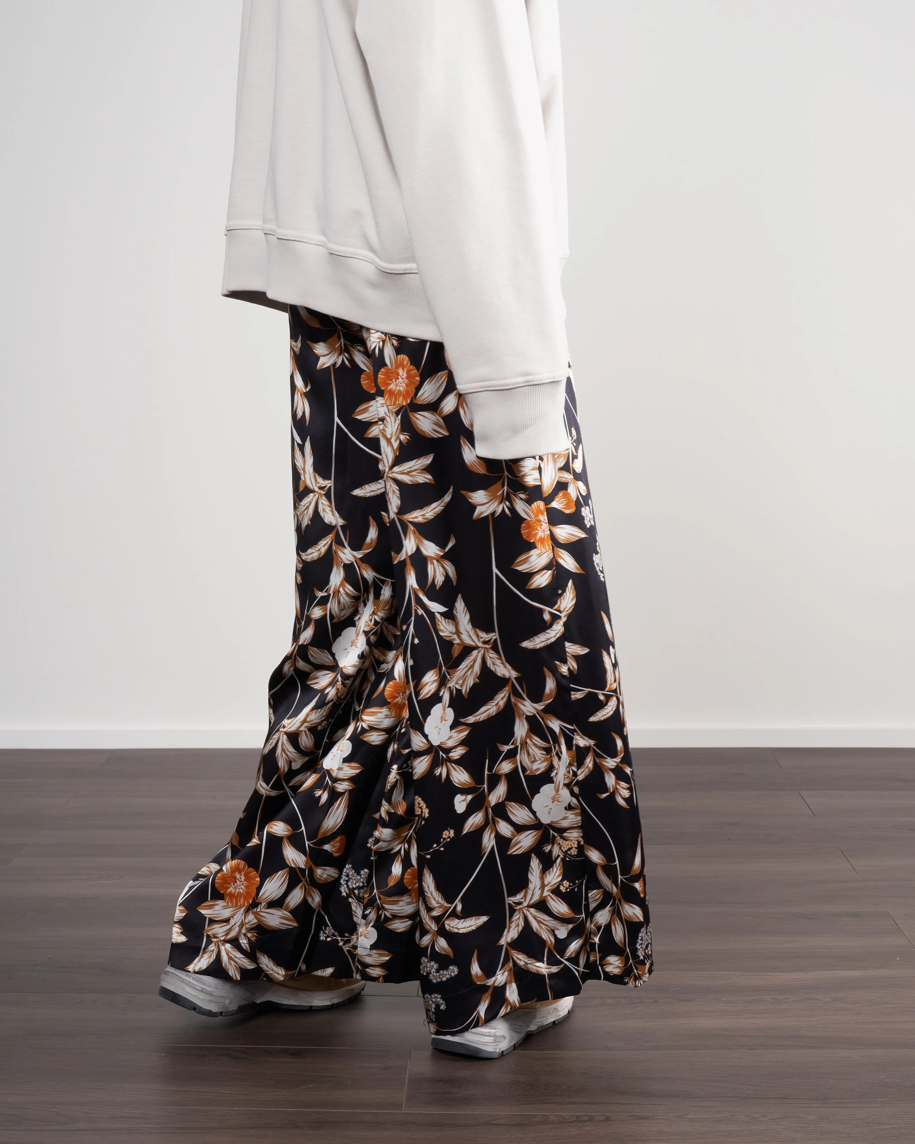 jade silk pant - black floral