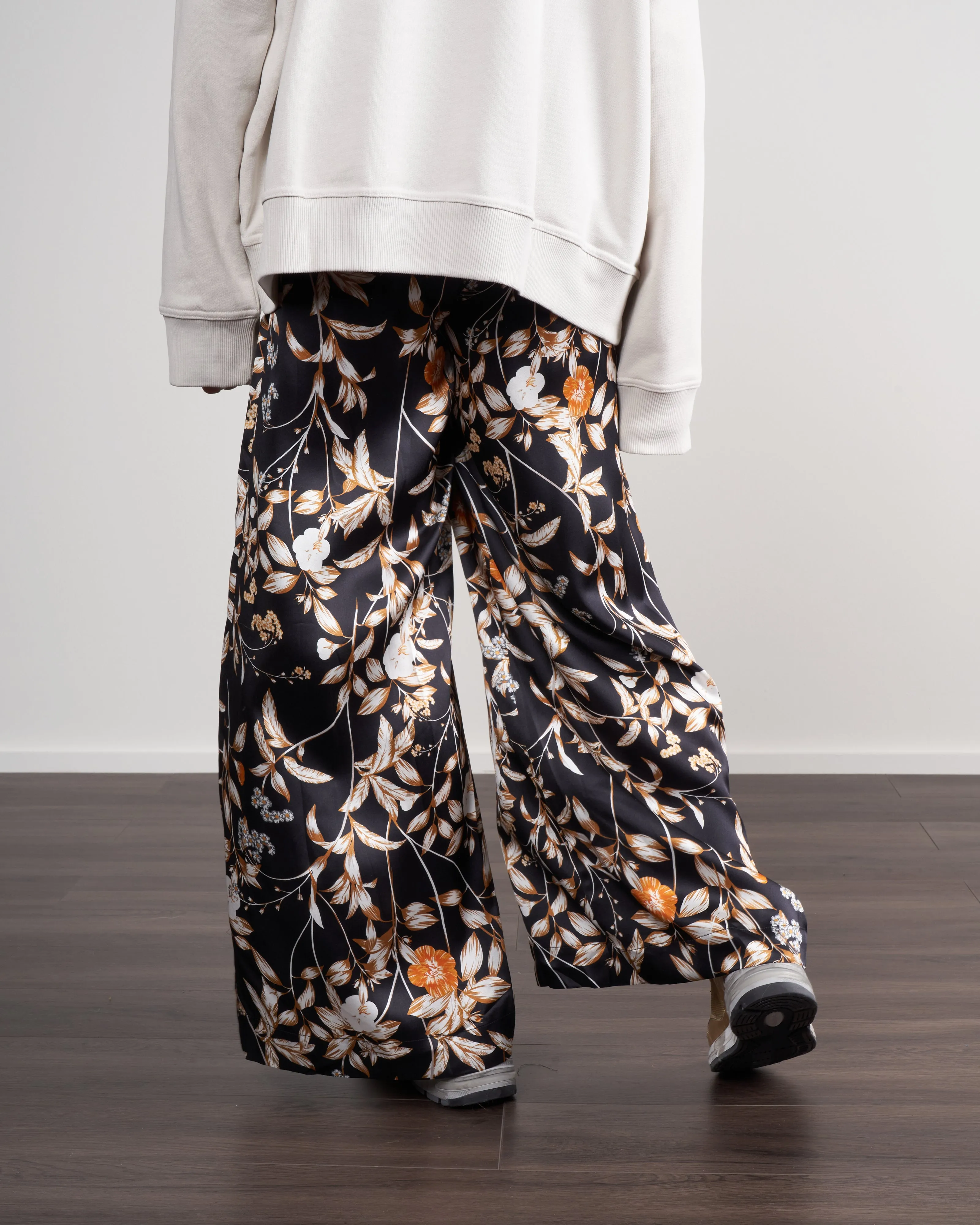 jade silk pant - black floral
