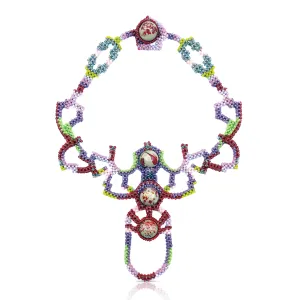 Japanese and Vintage Beads Beetle Collar Necklace