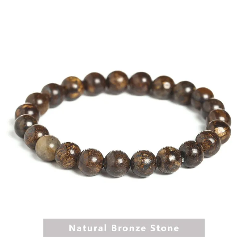 JD Natural Pyrite Bead Bracelets Women Men Vintage