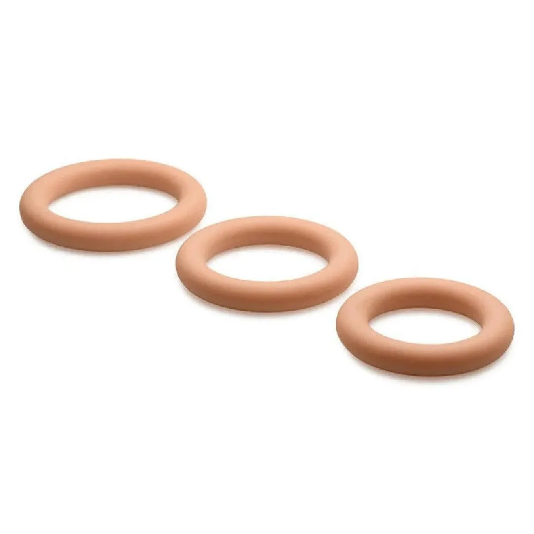 Jock Discreet Stretchy Silicone Cock Ring Set of 3 - Caramel