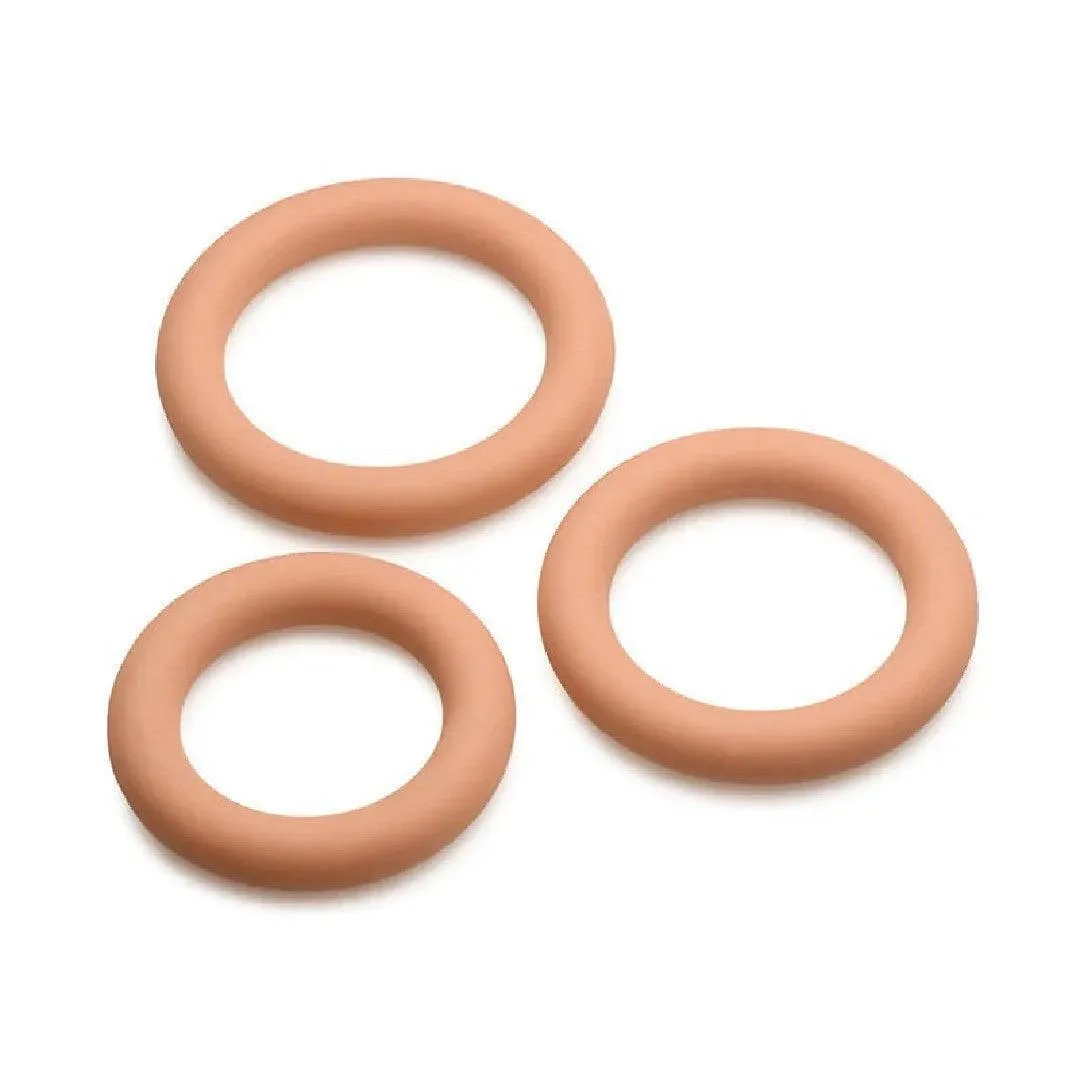 Jock Discreet Stretchy Silicone Cock Ring Set of 3 - Caramel