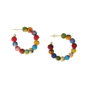 Kantha Hoop Earrings