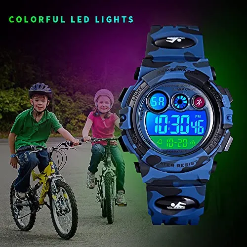 Kids Digital Sport Watches for Boys Girls Outdoor Waterproof
