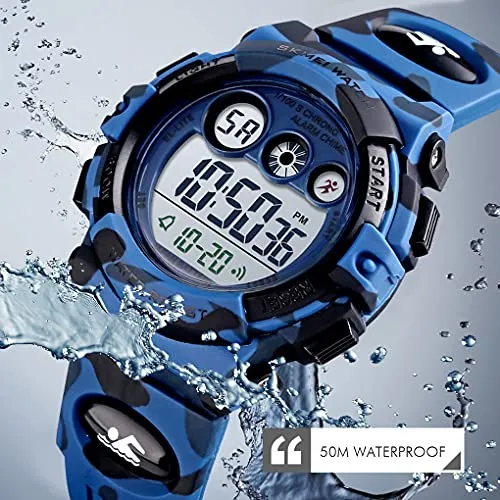 Kids Digital Sport Watches for Boys Girls Outdoor Waterproof