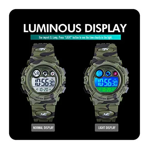 Kids Digital Sport Watches for Boys Girls Outdoor Waterproof