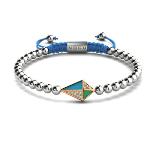 Kite | 18k Rose Gold & Silver & Blue | Enamel | Crystal Macrame Charmballa Bracelet